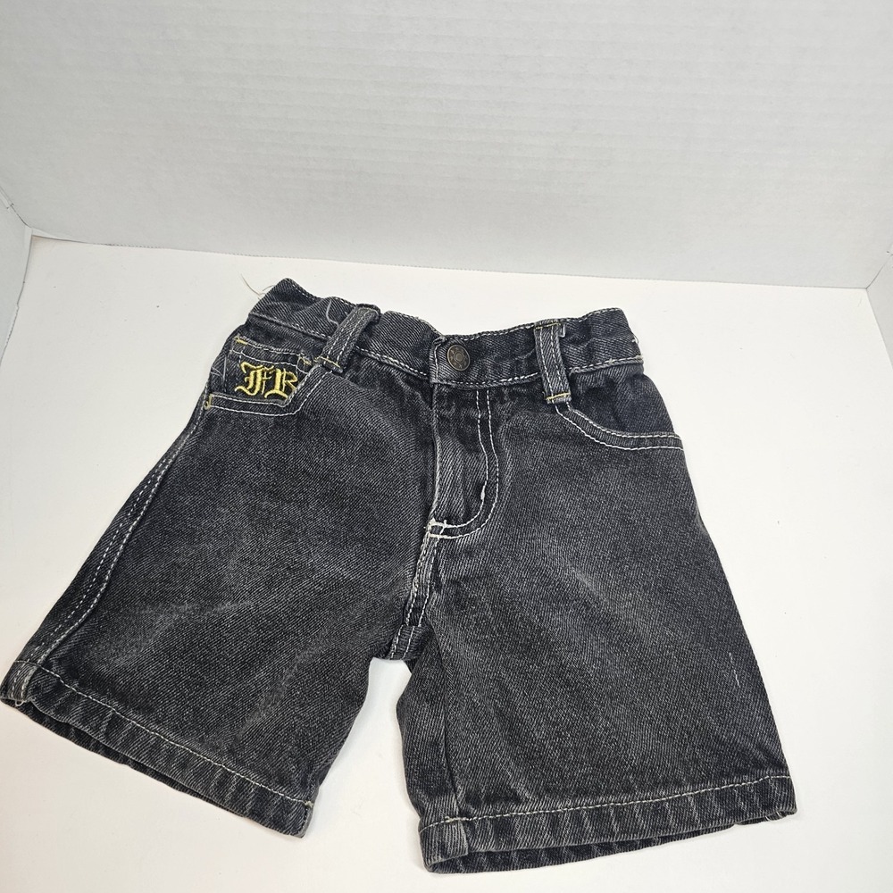FUBU Denim Shorts 2T Toddler Elastic Waist Dark Wash Streetwear Kids